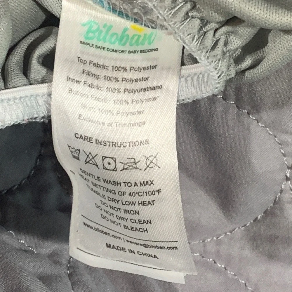 Biloban Grey Quilted Waterproof Bassinet Mattress Pad Cover Oval 26x16 Neutral